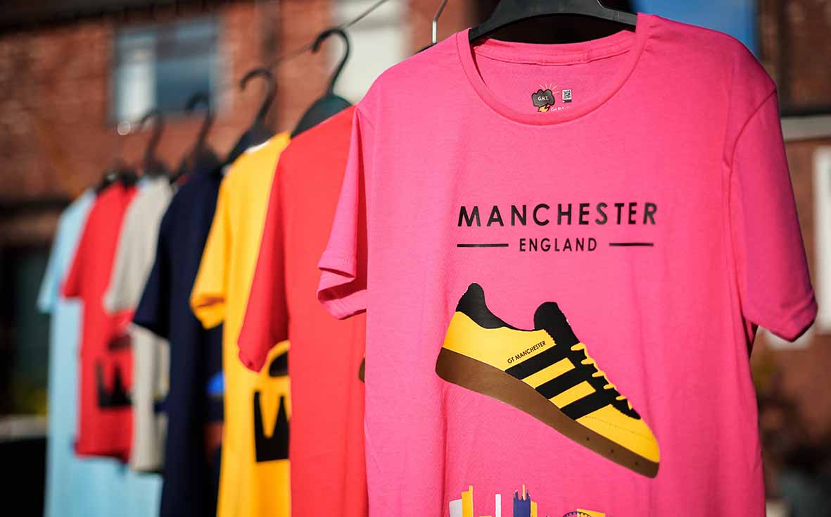 Kids pink Manchester - Adidas inspired Manchester t-shirt. All t-shirts are printed to order. Please allow 21 working day lead times.