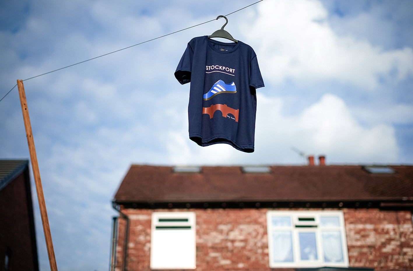 Kids Stockport - Adidas inspired Stockport navy blue t-shirt. All t-shirts are printed to order. Please allow 21 working day lead times.