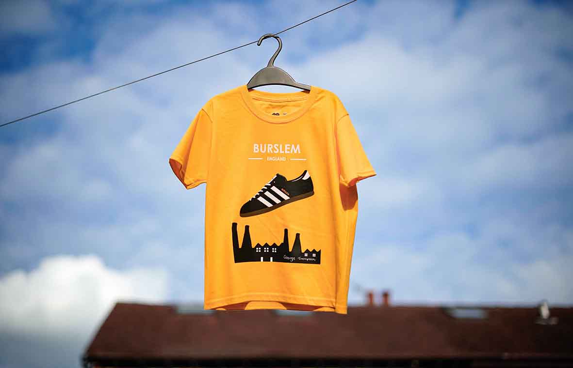 Kids Burslem - Adidas inspired Burslem t-shirt. All t-shirts are printed to order. Please allow 21 working day lead times.