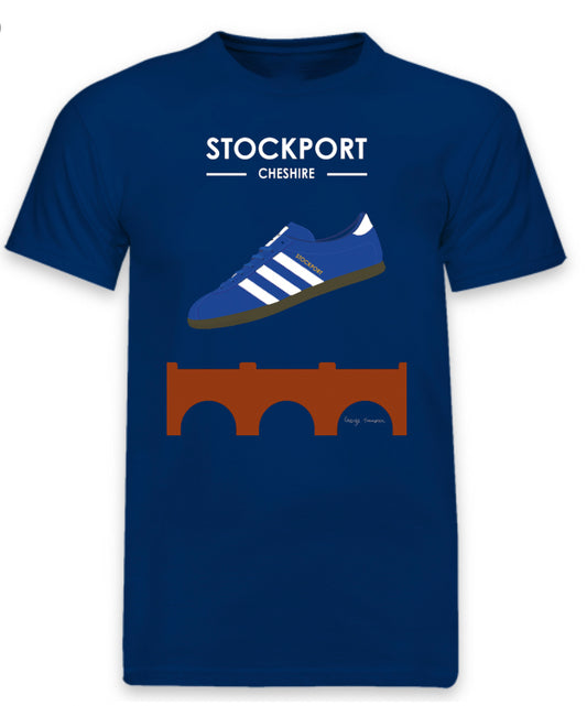 Stockport Cheshire Navy - Adidas inspired Stockport Cheshire Navy Blue t-shirt. All t-shirts are printed to order. Please allow 21 working day lead times.