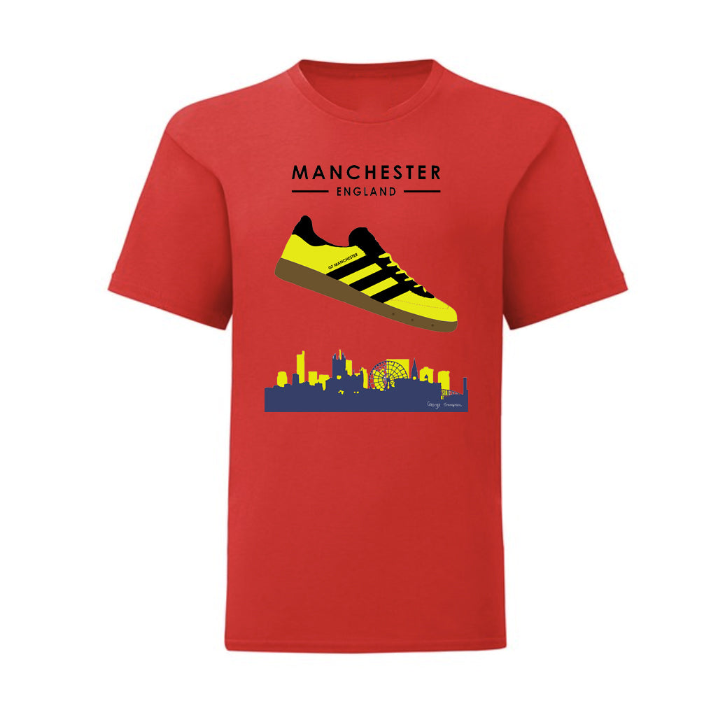 Kids red Manchester - Adidas inspired Manchester t-shirt. All t-shirts are printed to order. Please allow 21 working day lead times.