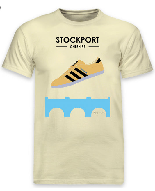 Stockport Cheshire Vanilla - Adidas inspired Stockport Cheshire vanilla t-shirt. All t-shirts are printed to order. Please allow 21 working day lead times.